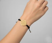 Yaşam Çiçeği Gümüş İpli Bileklik - Rose thumbnail 2