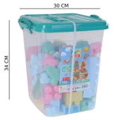 133 Parça Pastel Renkli Blok Oyuncak Seti – Saklama Kutulu , 1 Yaş ve Üzeri thumbnail 1