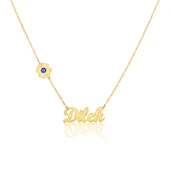 Şanslı İsim Gümüş Kolye - Altın thumbnail 1
