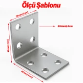 Metal Köşebent L Demiri (25 Adet) 30x40x40 mm Mobilya Duvar Sabitleme ve Gönye Bağlantı Aparatı thumbnail 3