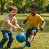 Dayanıklı Renkli Çocuk Futbol Topu – No:5- Mavi thumbnail 1