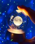 Renk Değiştiren Led Işıklı Satürn Kız Cam Küre Sevgiliye Eşe Sürpriz Hediye Satürn Cam Kız Küre STRGLBL75 thumbnail 4