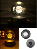 Sevgiliye Eşe Özel Günlere Sürpriz Hediye Satürn Kız Cam Küre Renk Değiştiren Işıklı Satürn Cam Kız Küre Hediye thumbnail 3