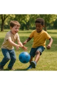 Dayanıklı Renkli Çocuk Futbol Topu – No:5- Mavi thumbnail 3