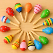 1 Adet Tamamen Ahşap Renkli Marakas Seti Çocuk Oyuncak thumbnail 1