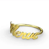 Gümüş İsim Yüzük - Altın thumbnail 1