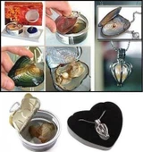 Sevgiliye Özel Günlere Hediye istiridye İçinden Çıkan Gerçek İnci Kolye Set Sevgiliye Şık Hediye thumbnail 1