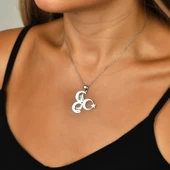 3 Hilal Tuğra Kurt Ayyıldız Kolye - Gümüş thumbnail 2