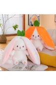 Sevimli Havuç Tavşan Peluş Havuç Tavşan Çantalı 50 cm Sevimli Havuç Tavşan Hediyelik thumbnail 3