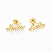 Çivili İsim Küpe - Altın thumbnail 1