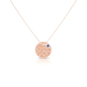 Ayetel Kürsi Yazılı Gümüş Kolye - Rose thumbnail 1