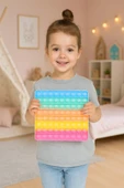 Kare Figürlü Duyusal Oyuncak Zihinsel Stres Oyunu Popit Gökkuşağı thumbnail 5