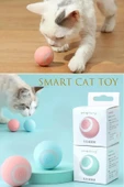 360 Derece Dönen Kedi Köpek Topu Oyuncağı Şarjlı Kedi Oyun Topu İnteraktif Oto Hareket Eden thumbnail 1