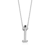 Işıltılı Prizma İ Harfi Gümüş Kolye - Gümüş thumbnail 1
