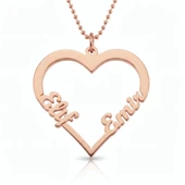 Kalp İsimli Gümüş Kolye - Rose thumbnail 1