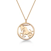 Çember Oğlak Burcu Gümüş Kolye - Rose thumbnail 1