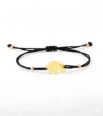 Fil İpli Gümüş Bileklik - Altın thumbnail 1