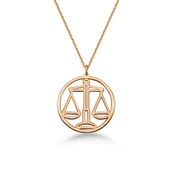 Çember Terazi Burcu Gümüş Kolye - Rose thumbnail 1