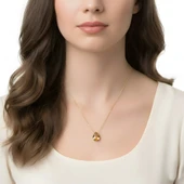 Damla Zultanit Taşlı Gümüş Kolye - Altın thumbnail 2