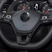 Golf 7 Jetta Passat Tiguan Polo-T-Roc 2017-2022 Karbon Görünümlü Direksiyon Kapak thumbnail 1