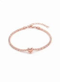 Kalp Suyolu Taşlı Gümüş Bileklik - Rose thumbnail 1