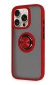 LitaeTrend iPhone 16 Pro Kılıf Montreal Yüzüklü Silikon Kapak - Kırmızı thumbnail 2