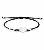 Kalp İpli Gümüş Bileklik - Gümüş thumbnail 1