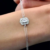 Pırlanta Montür Emerald Efsunu Gümüş Bileklik - Gümüş thumbnail 2