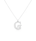 Tasarım İç İçe Harf Gümüş Kolye - Gümüş thumbnail 1