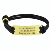 Plaka İsimli Gümüş İpli Bileklik - Altın thumbnail 1