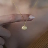 İnci Tanem Flowers Gümüş Kolye - Altın thumbnail 3