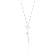Yeni Trend Dikey Imza 925 Ayar Gümüş Kolye - Gümüş thumbnail 1