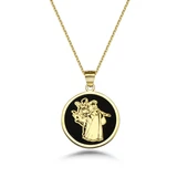 Kafkas Çerkes Dansı Gümüş Kolye - Altın thumbnail 1