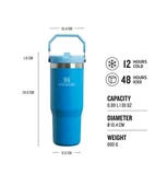 Stanley The Iceflow Flip Straw 0.89 lt Pipetli Termos Bardak Mavi thumbnail 2