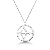 Çember Yay Burcu Gümüş Kolye - Gümüş thumbnail 1