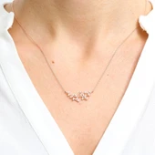 Pırlanta Montür Işıltılı Salkımlar Gümüş Kolye - Altın thumbnail 2