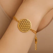 Yaşam Çiçeği Gümüş Bileklik - Rose thumbnail 2