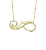 Sonsuzluk Annem Gümüş Kolye - Altın thumbnail 1