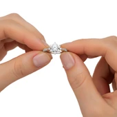 Pırlanta Montür Aşk Güneşi Gümüş Yüzük - Gümüş thumbnail 2