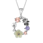 İtalyan TaAltınm Soft Çiçekler Flowers Gümüş Kolye - Gümüş thumbnail 1