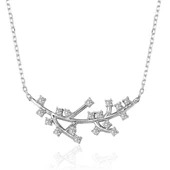 Pırlanta Montür Işıltılı Salkımlar Gümüş Kolye - Rose thumbnail 2