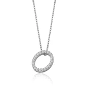 Işıltılı Prizma O Harfi Gümüş Kolye - Gümüş thumbnail 1