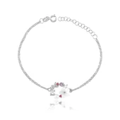 İtalyan TaAltınm Soft Çiçekler Flowers Gümüş Bileklik - Gümüş thumbnail 1