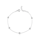 Işıltılı Tutkular Tekli Rose Renk Gümüş Bileklik - Gümüş thumbnail 1