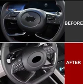 Hyundai i20 Elentra Bayon 2020-2024 Karbon Görünümlü Direksiyon Kapak thumbnail 2