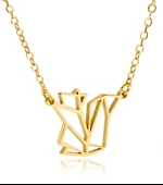 Sincap Origami Gümüş Kolye - Altın thumbnail 1