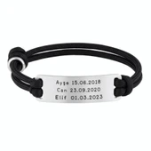 Plaka İsimli Gümüş İpli Bileklik - Gümüş thumbnail 1