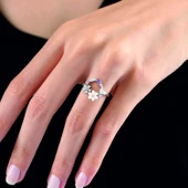 Bahar Bahçesi Manolya Çiçeği Flowers Gümüş Yüzük - Altın thumbnail 2