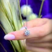 Pırlanta Montür Aşk Güneşi Gümüş Kolye - Gümüş thumbnail 1