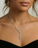 925 Ayar Gümüş Yıldızlar Kolye - Gümüş thumbnail 3